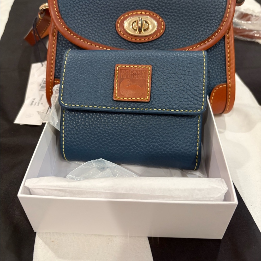 Dooney & Bourke Blue Leather Crossbody Bag